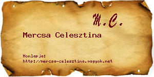 Mercsa Celesztina névjegykártya